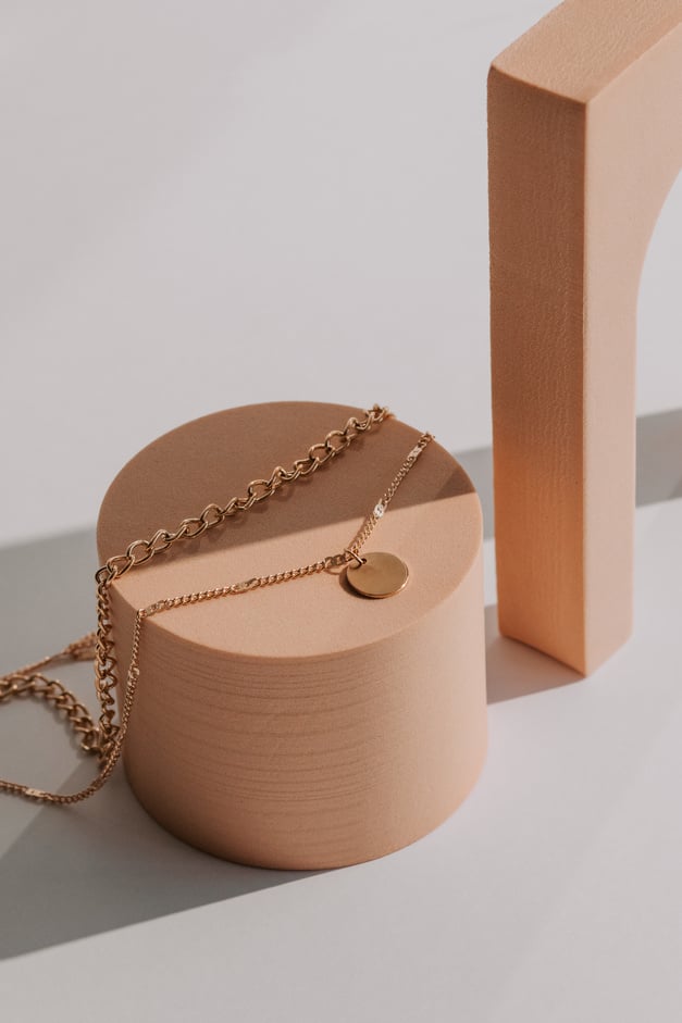 Gold Jewelry on Podium